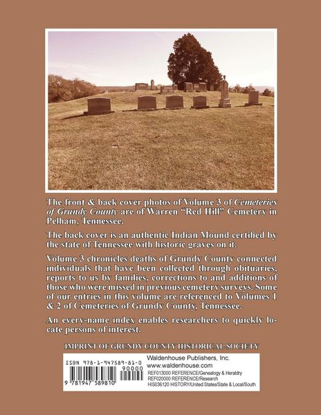 Produktbild: Cemeteries of Grundy County, Tennessee & More Volume 3