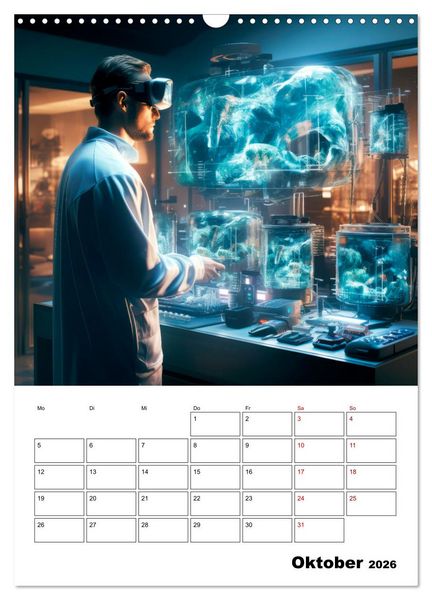 Produktbild: K&Uuml;NSTLICHE INTELLIGENZ Cooler Terminplaner (Wandkalender 2026 DIN A3 hoch), CALVENDO Monatskalender