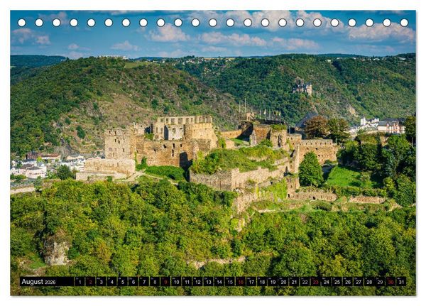 Produktbild: Burgen und Festungen am Mittelrhein (Tischkalender 2026 DIN A5 quer), CALVENDO Monatskalender