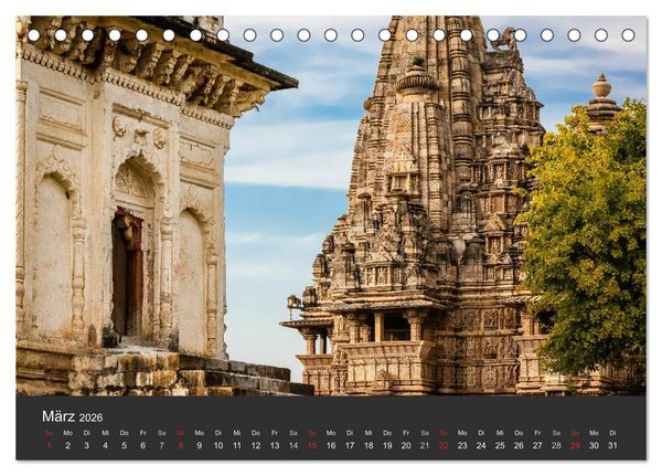 Produktbild: Indien 2026 Tempel, Tiger und Pal&auml;ste (Tischkalender 2026 DIN A5 quer), CALVENDO Monatskalender