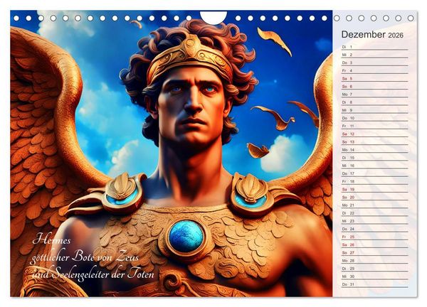 Produktbild: Die Unsterblichen - Griechische KI-G&ouml;ttinnen und KI-G&ouml;tter (Wandkalender 2026 DIN A4 quer), CALVENDO Monatskalender