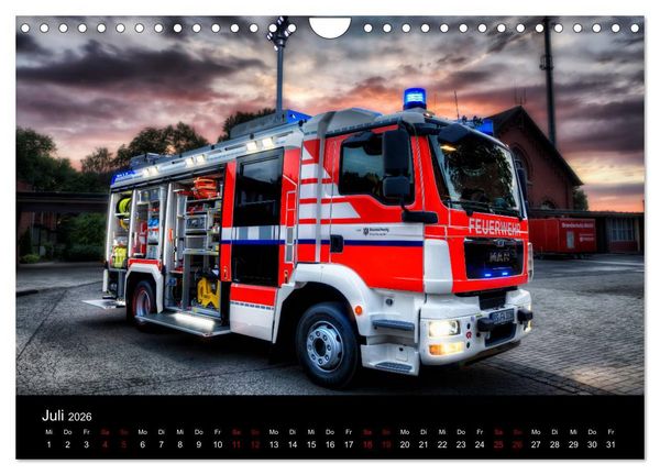 Produktbild: Feuerwehr und Rettungsdienst (Wandkalender 2026 DIN A4 quer), CALVENDO Monatskalender