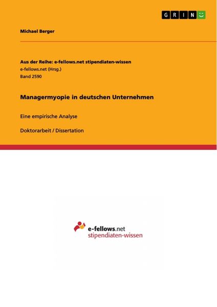 Produktbild: Managermyopie in deutschen Unternehmen