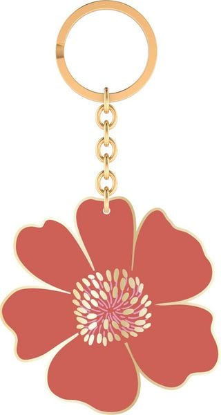 Produktbild: Bunte Blumengr&uuml;&szlig;e Emaille-Schl&uuml;sselanh&auml;nger Blume rosa
