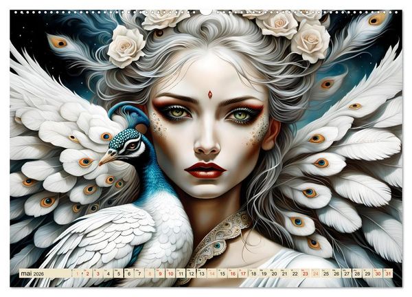 Produktbild: Les murmures des paons (Calendrier mural 2026 DIN A2 vertical), CALVENDO calendrier mensuel