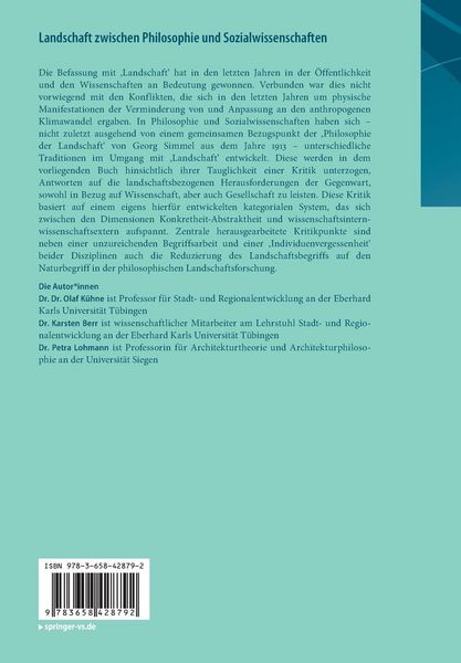 Produktbild: Landschaft zwischen Philosophie und Sozialwissenschaften
