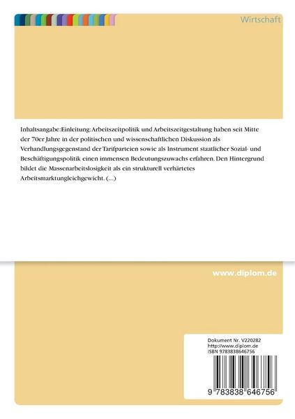 Produktbild: Arbeitszeitflexibilisierung als besch&auml;ftigungspolitsches Instrument zur Wiedererlangung der Vollbesch&auml;ftigung