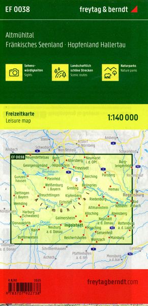 Produktbild: freytag & berndt Freizeitkarte Altm&uuml;hltal, Fr&auml;nkisches Seenland, Hopfenland Hallertau 1:140.000