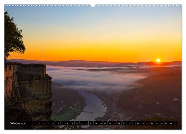Produktbild: Nebelwelten S&auml;chsische Schweiz (Wandkalender 2026 DIN A2 quer), CALVENDO Monatskalender