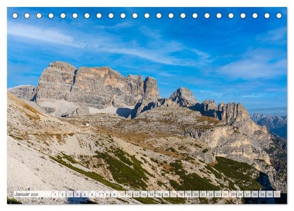 Produktbild: Bergwanderung Dolomiten rund um die Drei Zinnen (Tischkalender 2026 DIN A5 quer), CALVENDO Monatskalender