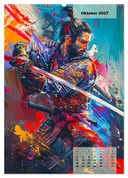 Produktbild: Samurai - Stahl Ehre Mut (hochwertiger Premium Wandkalender 2027 DIN A2 hoch), Kunstdruck in Hochglanz