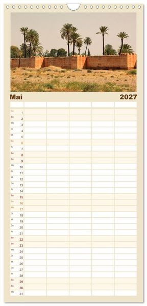 Produktbild: Familienplaner 2027 - M&auml;rchenhaftes Marokko mit 5 Spalten (Wandkalender, 21 x 45 cm) CALVENDO