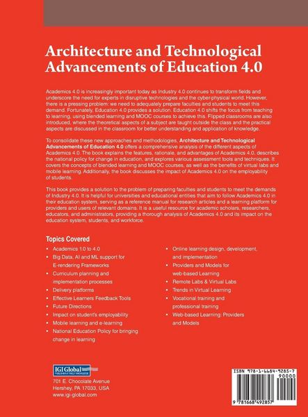 Produktbild: Architecture and Technological Advancements of Education 4.0