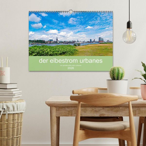Produktbild: der elbestrom urbanes (Wandkalender 2026 DIN A3 quer), CALVENDO Monatskalender