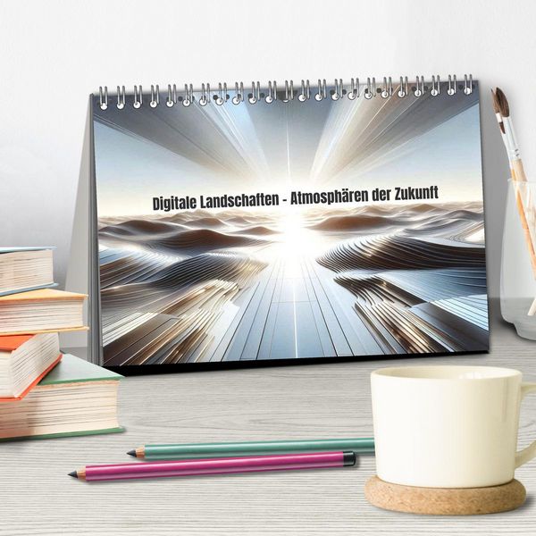Produktbild: Digitale Landschaften &ndash; Atmosph&auml;ren der Zukunft (Tischkalender 2027 DIN A5 quer), CALVENDO Monatskalender