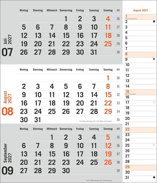Produktbild: times&more 3-Monatsplaner, orange 2027