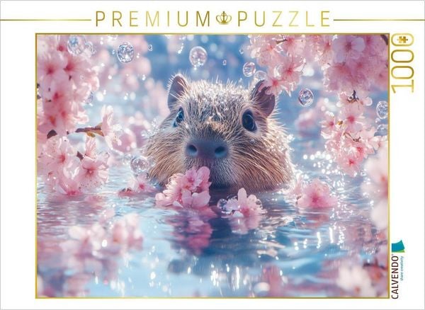 CALVENDO Puzzle Eile mit Weile - sagt das Capybara nie, weil es eh schon chillt | 1000 Teile Lege-Größe 64x48cm Foto-Puzzle für glückliche Stunden