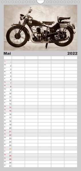 Produktbild: Familienplaner Motorrad Oldtimer aus &Ouml;sterreich (Wandkalender 2022 , 21 cm x 45 cm, hoch)