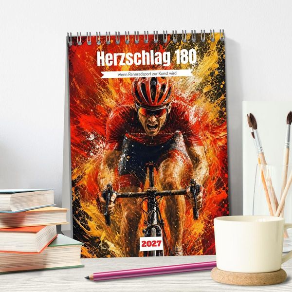 Produktbild: Herzschlag 180 - Wenn Rennradsport zur Kunst wird (Tischkalender 2027 DIN A5 hoch), CALVENDO Monatskalender