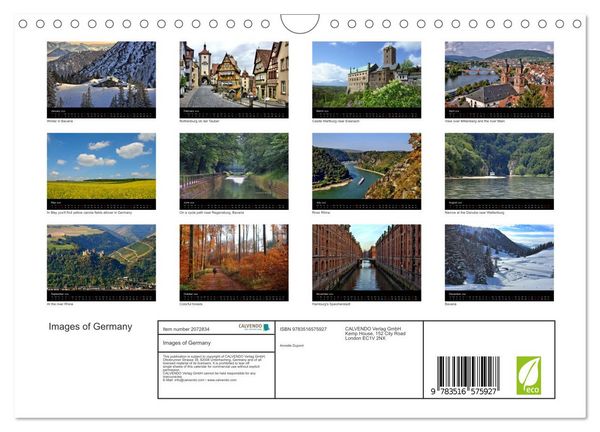 Produktbild: Images of Germany (Wall Calendar 2026 DIN A4 landscape), CALVENDO 12 Month Wall Calendar