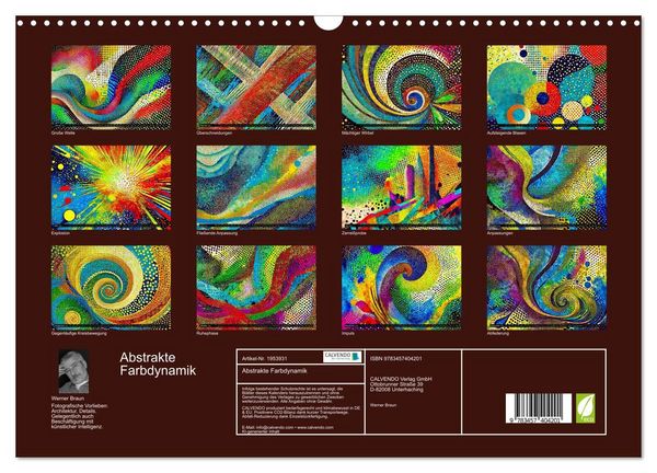 Produktbild: Abstrakte Farbdynamik (Wandkalender 2026 DIN A3 quer), CALVENDO Monatskalender