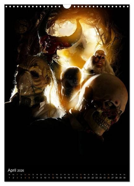 Produktbild: Halloween Optische Illusionen - Kalender 2026 (Wandkalender 2026 DIN A3 hoch), CALVENDO Monatskalender