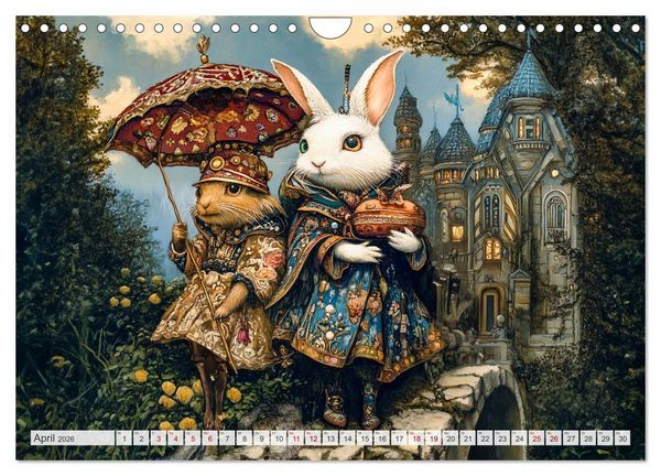 Produktbild: Magische Wesen im Zauberland - Fantasie-Tiere im Steampunk-Kalender (Wandkalender 2026 DIN A4 quer), CALVENDO Monatskalender