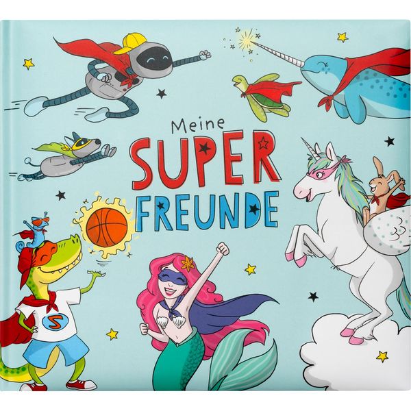 Produktbild: Freundebuch Motiv Blau 'Meine Super Freunde'