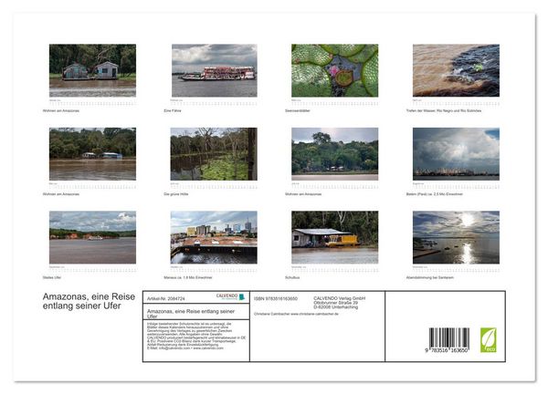 Produktbild: Amazonas, eine Reise entlang seiner Ufer (hochwertiger Premium Wandkalender 2026 DIN A2 quer), Kunstdruck in Hochglanz