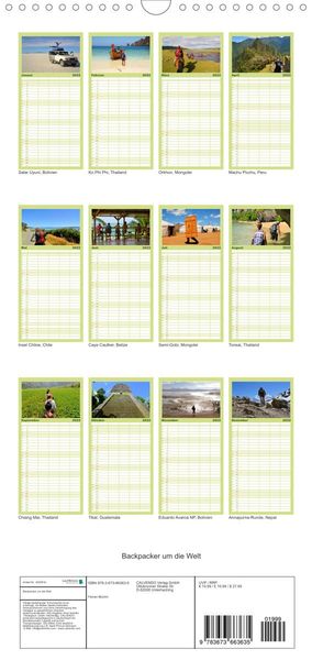 Produktbild: Familienplaner Backpacker um die Welt (Wandkalender 2022 , 21 cm x 45 cm, hoch)