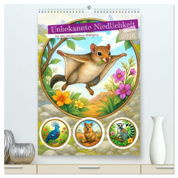 Produktbild: Unbekannte Niedlichkeit (hochwertiger Premium Wandkalender 2026 DIN A2 hoch), Kunstdruck in Hochglanz