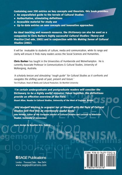 Produktbild: The SAGE Dictionary of Cultural Studies