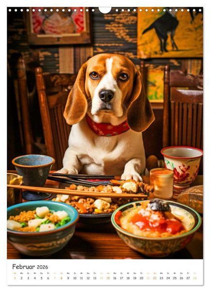 Produktbild: Hunde & Ramen - Ein Jahr voller Genuss und Freude (Wandkalender 2026 DIN A3 hoch), CALVENDO Monatskalender