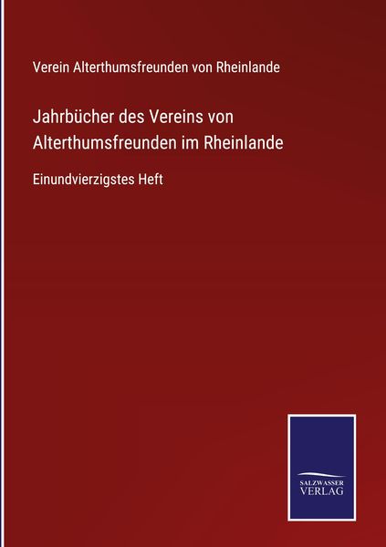 Produktbild: Jahrb&uuml;cher des Vereins von Alterthumsfreunden im Rheinlande