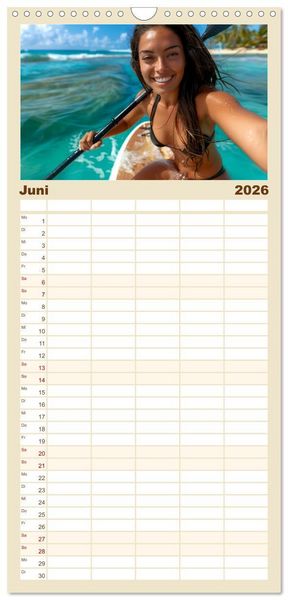 Produktbild: Familienplaner 2026 - Stand up paddling - SUP mit 5 Spalten (Wandkalender, 21 x 45 cm) CALVENDO