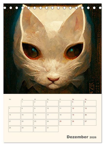 Produktbild: Die 7 Leben einer Katze (Tischkalender 2026 DIN A5 hoch), CALVENDO Monatskalender