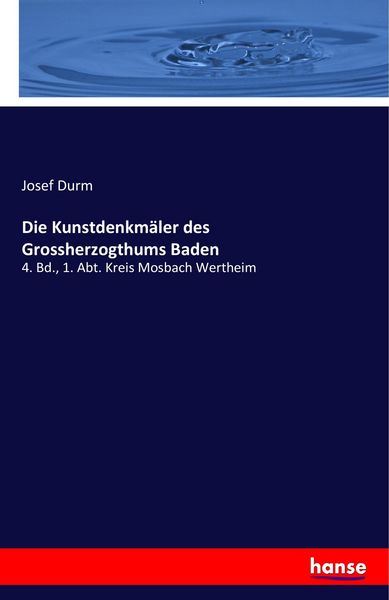 Die Kunstdenkmäler des Grossherzogthums Baden, Taschenbuch von Josef Durm, Hansebooks, 9783742873545