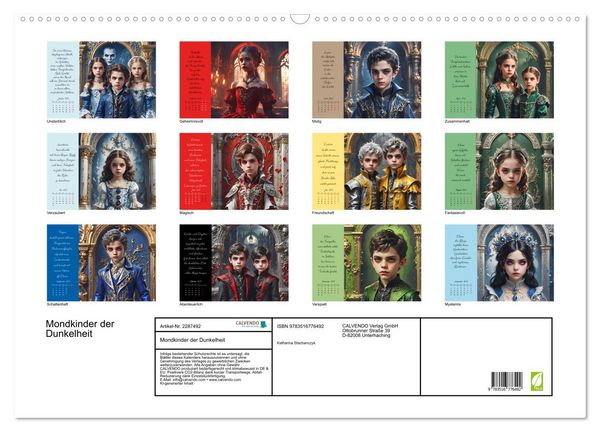 Produktbild: Mondkinder der Dunkelheit (Wandkalender 2027 DIN A2 quer), CALVENDO Monatskalender