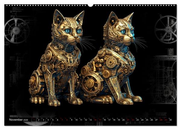 Produktbild: Mechanische Steampunk Tierwelt (hochwertiger Premium Wandkalender 2026 DIN A2 quer), Kunstdruck in Hochglanz