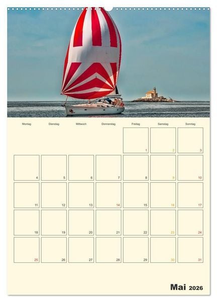 Produktbild: Segeln, unser Jahresplaner (hochwertiger Premium Wandkalender 2026 DIN A2 hoch), Kunstdruck in Hochglanz