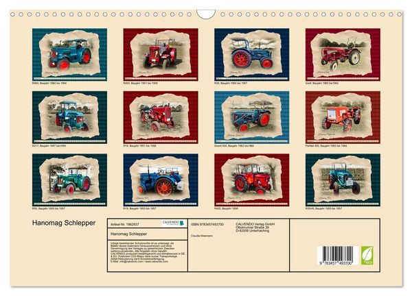Produktbild: Hanomag Schlepper (Wandkalender 2026 DIN A3 quer), CALVENDO Monatskalender