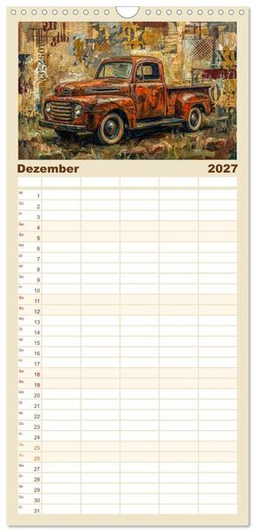 Produktbild: Familienplaner 2027 - Patina und PS mit 5 Spalten (Wandkalender, 21 x 45 cm) CALVENDO
