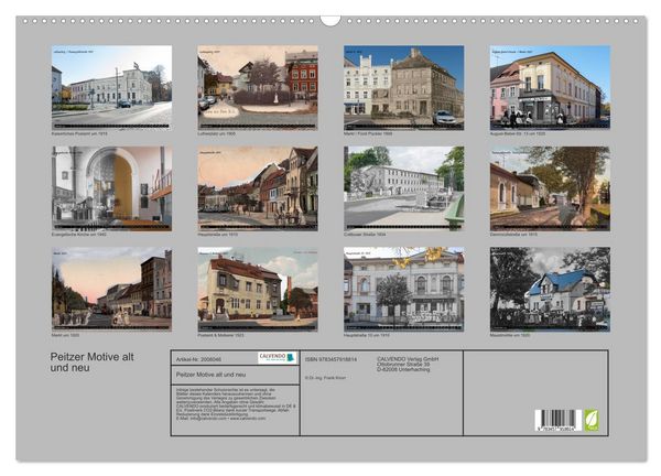 Produktbild: Peitzer Motive alt und neu (Wandkalender 2026 DIN A2 quer), CALVENDO Monatskalender