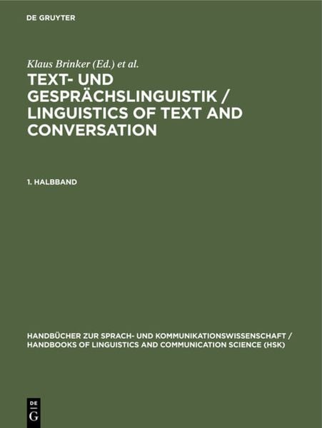 Produktbild: Text- und Gespr&auml;chslinguistik 1. Halbband