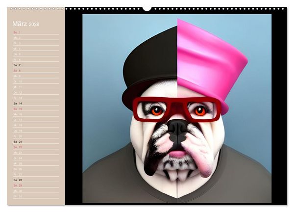 Produktbild: Graphic PoP Art Bulldogge (hochwertiger Premium Wandkalender 2026 DIN A2 quer), Kunstdruck in Hochglanz