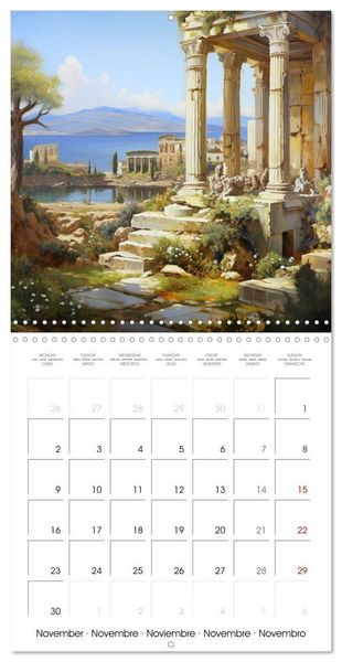 Produktbild: Splendeurs de la Gr&egrave;ce Antique (Calendrier mural carr&eacute; 2026 30x30 cm) Calendrier double avec une page pour vos prises de notes