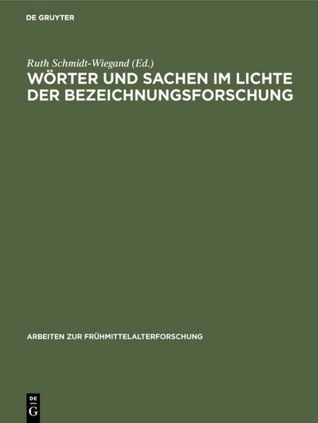 Produktbild: W&ouml;rter und Sachen im Lichte der Bezeichnungsforschung