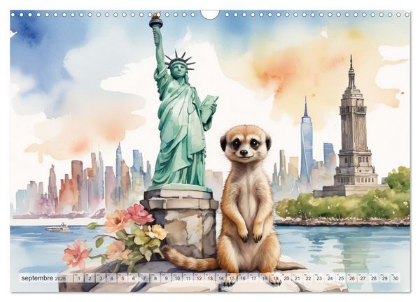 Produktbild: Suricates &agrave; New York (Calendrier mural 2026 DIN A3 vertical), CALVENDO calendrier mensuel