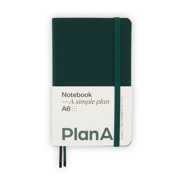 Produktbild: Notizbuch A6 Hardcover Moss Green Punktiert, 192 Seiten
