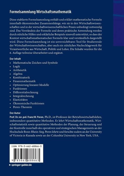 Formelsammlung Wirtschaftsmathematik